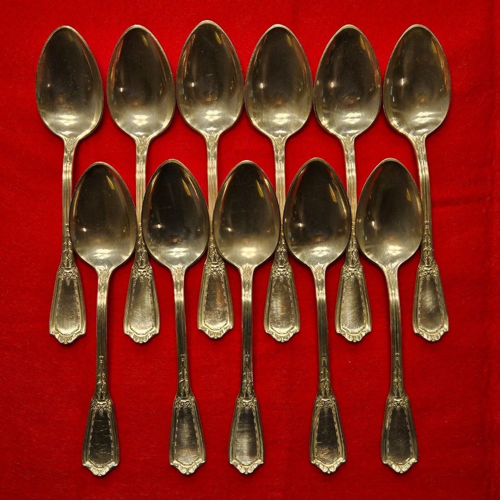 Reed & Barton Silver-Plate Silverware Lot of 11 Table Spoons w/silvercloth -RARE